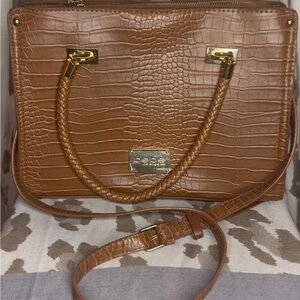 Bebe brown Croc-Embossed Satchel preloved